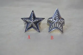 Národná norma 925 sterling silver punk trend retro otvorený päť-špicaté hviezdy mincový striebro krúžok