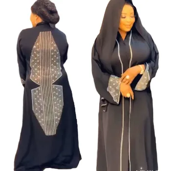 Africké Šaty pre Ženy, Plus Veľkosť Moslimských Hidžáb Maxi Šaty Dashiki Diamond Afriky Oblečenie Abaya Dubaj Boubou Župan Afrike Šaty