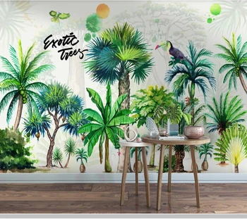 Abstraktných de parede moderné tropických rastlín lesa 3d tapeta,obývacia izba tv na stenu deti stenu spálne papiere domova nástenná maľba