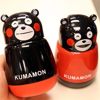Kumamoto Medveď Termosky Fľaša na Vodu pre Kidss Kawaii Nehrdzavejúcej Ocele Hrnčeky Šálky Kávy, Vákuové Banky pre Teplú a Studenú Pitnú Vodu