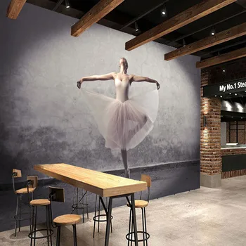 3D Stereoskopické Tapety Vintage Photo nástennú maľbu Obývacia Izba kaviareň Tapety 3D Balet Tanec Izba Dekor 3D Nástenné Maľby